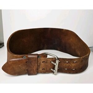 Vintage REEBOK by Cardillo Tan Leather 45X6" Weightlifting Powerlift Squat Belt